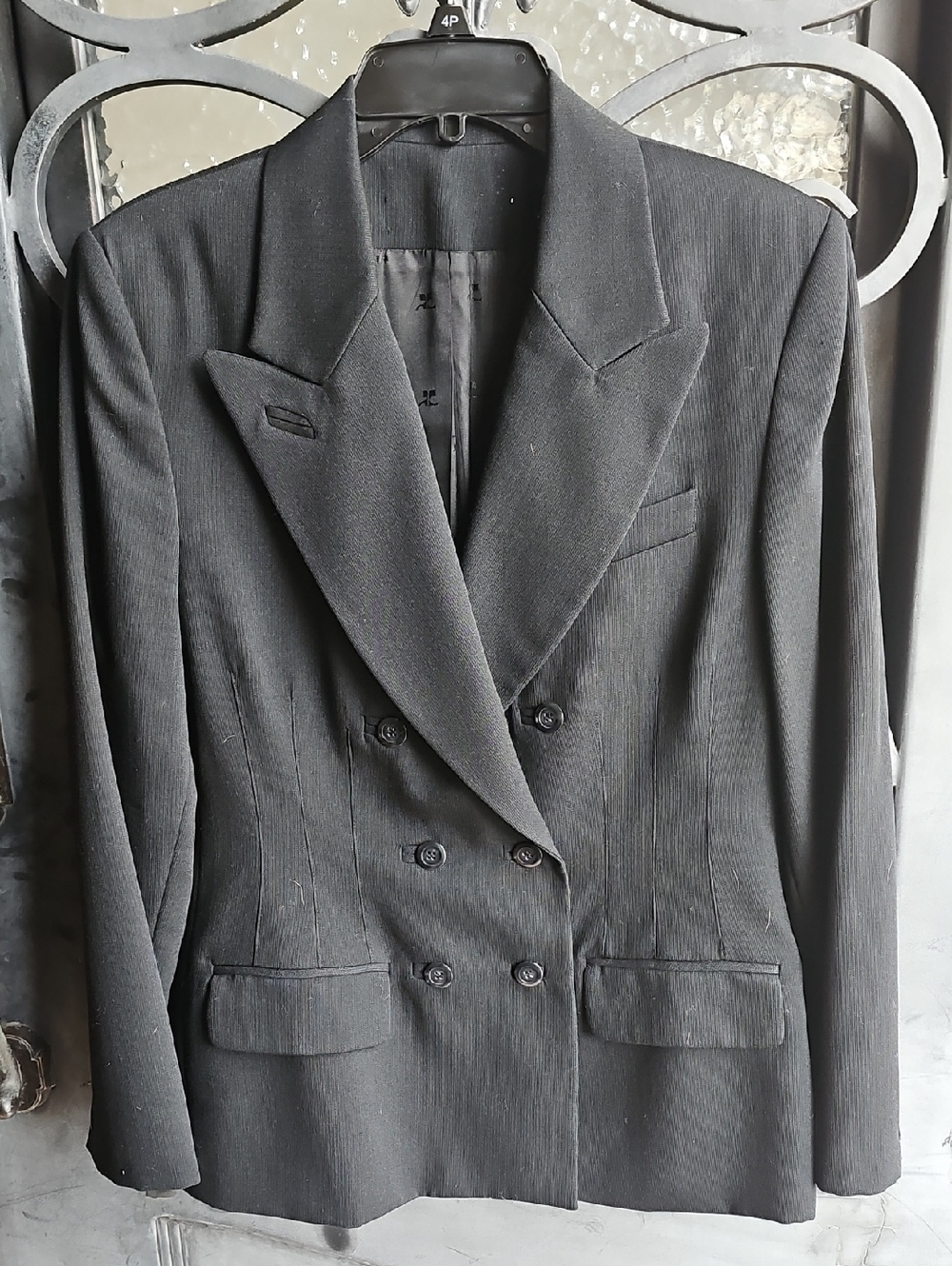 Classic Double-Breasted Womens Blazer - Black